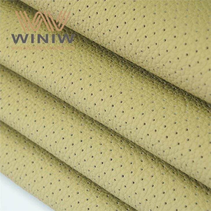 Anti Abrasion Pinhole Grain Pattern PU Microfiber Leather